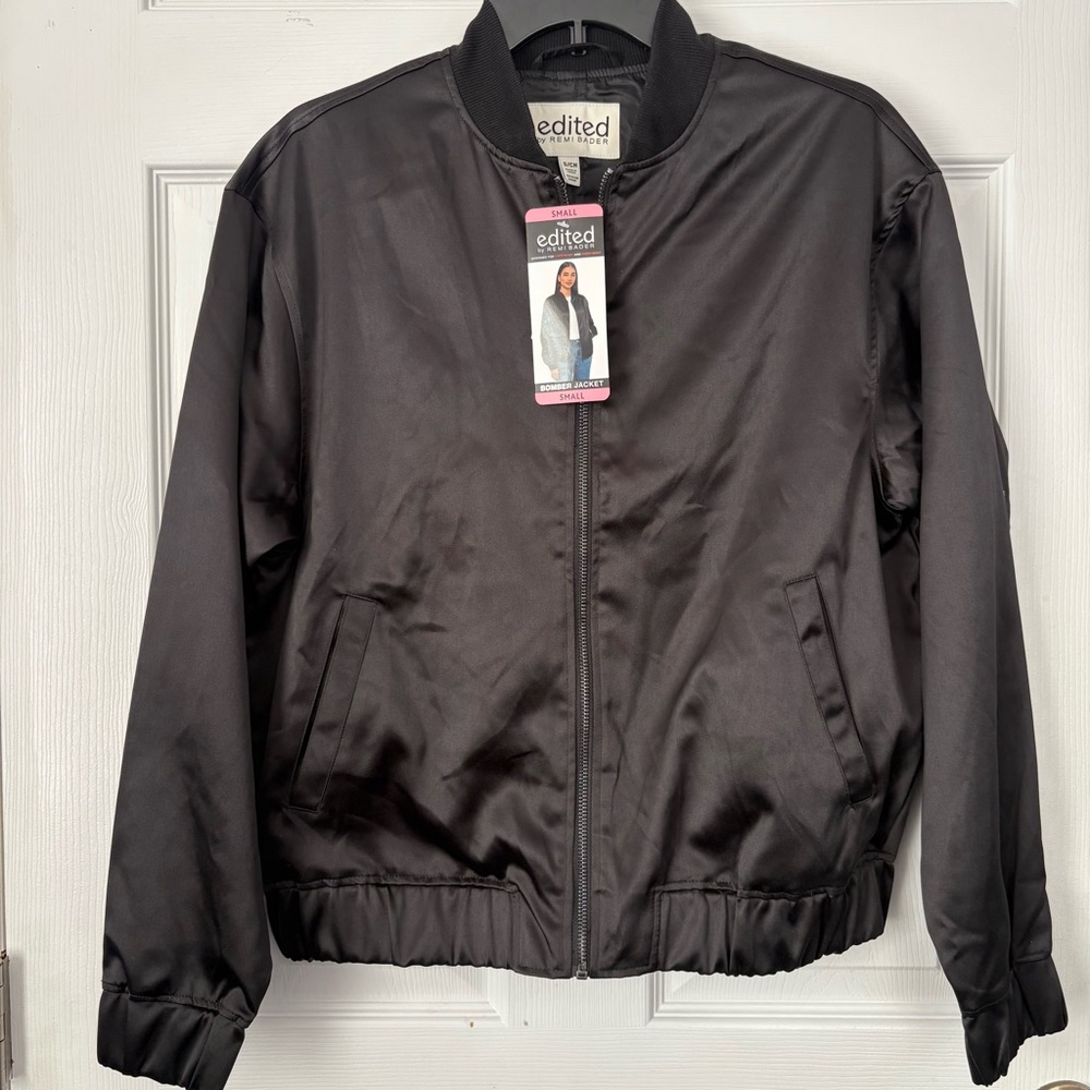 Edited By Remi Bader Black Bomber Jacket Women’s Size Small